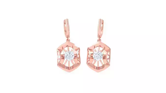 Women solitaire mesh earrings 3dm stl obj gltf mtl 3mf glb