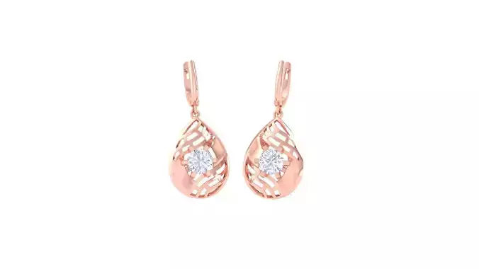 Women solitaire mesh earrings 3dm stl obj gltf mtl 3mf glb