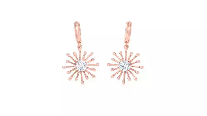 Women solitaire mesh earrings 3dm stl obj gltf mtl 3mf glb