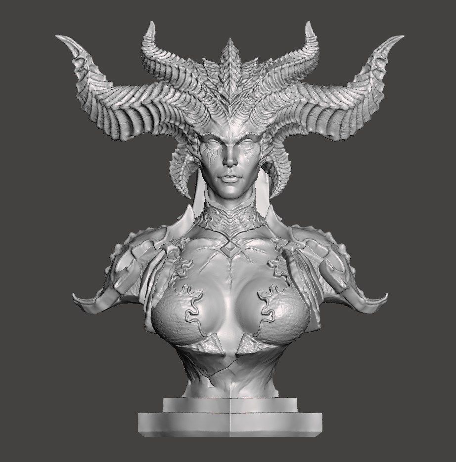 Lilith Diablo 4 Fan-Art 3D print bust 3D print model_6