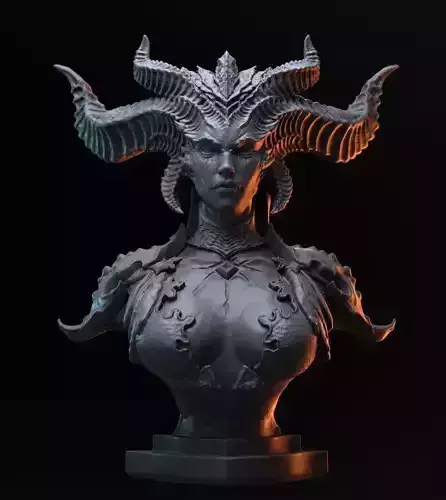 Lilith Diablo 4 Fan-Art 3D print bust 3D print model