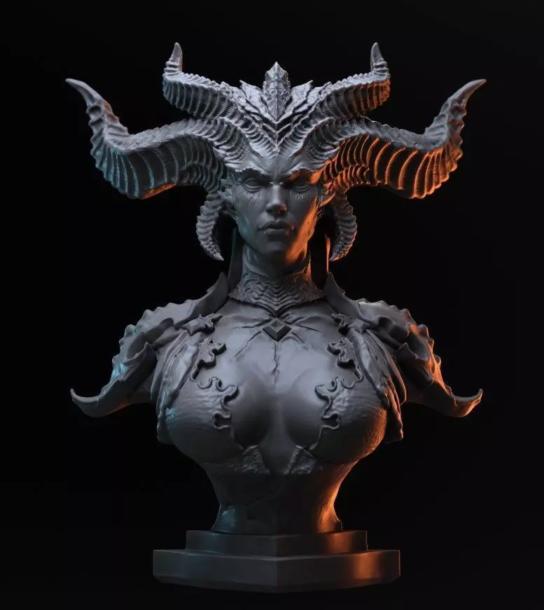 Lilith Diablo 4 Fan-Art 3D print bust 3D print model_0