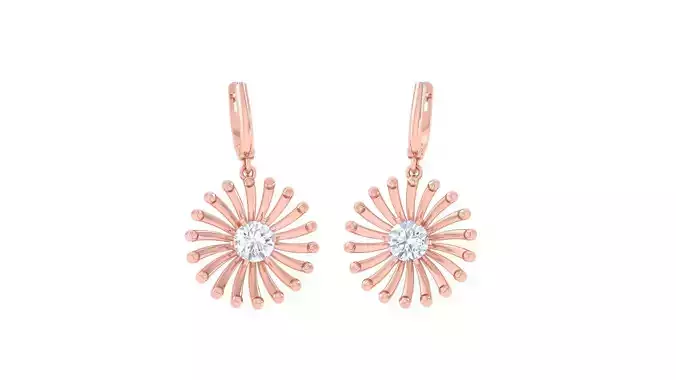 Women solitaire mesh earrings 3dm stl obj gltf mtl 3mf glb