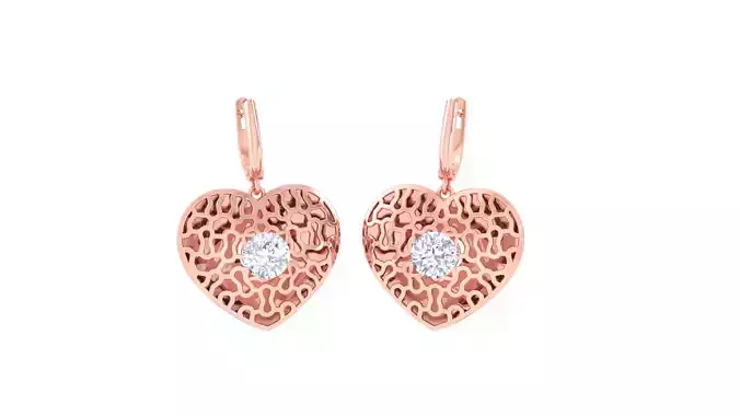 Women solitaire mesh earrings 3dm stl obj gltf mtl 3mf glb