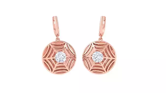 Women solitaire mesh earrings 3dm stl obj gltf mtl 3mf glb