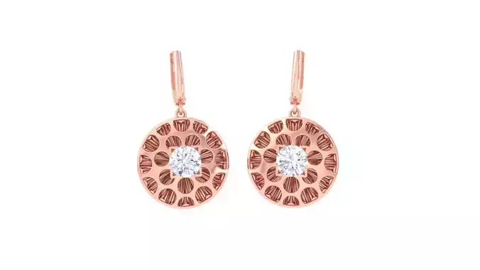 Women solitaire mesh earrings 3dm stl obj gltf mtl 3mf glb