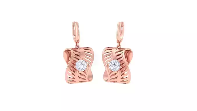 Women solitaire mesh earrings 3dm stl obj gltf mtl 3mf glb