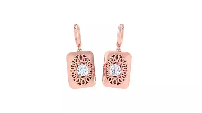 Women solitaire mesh earrings 3dm stl obj gltf mtl 3mf glb