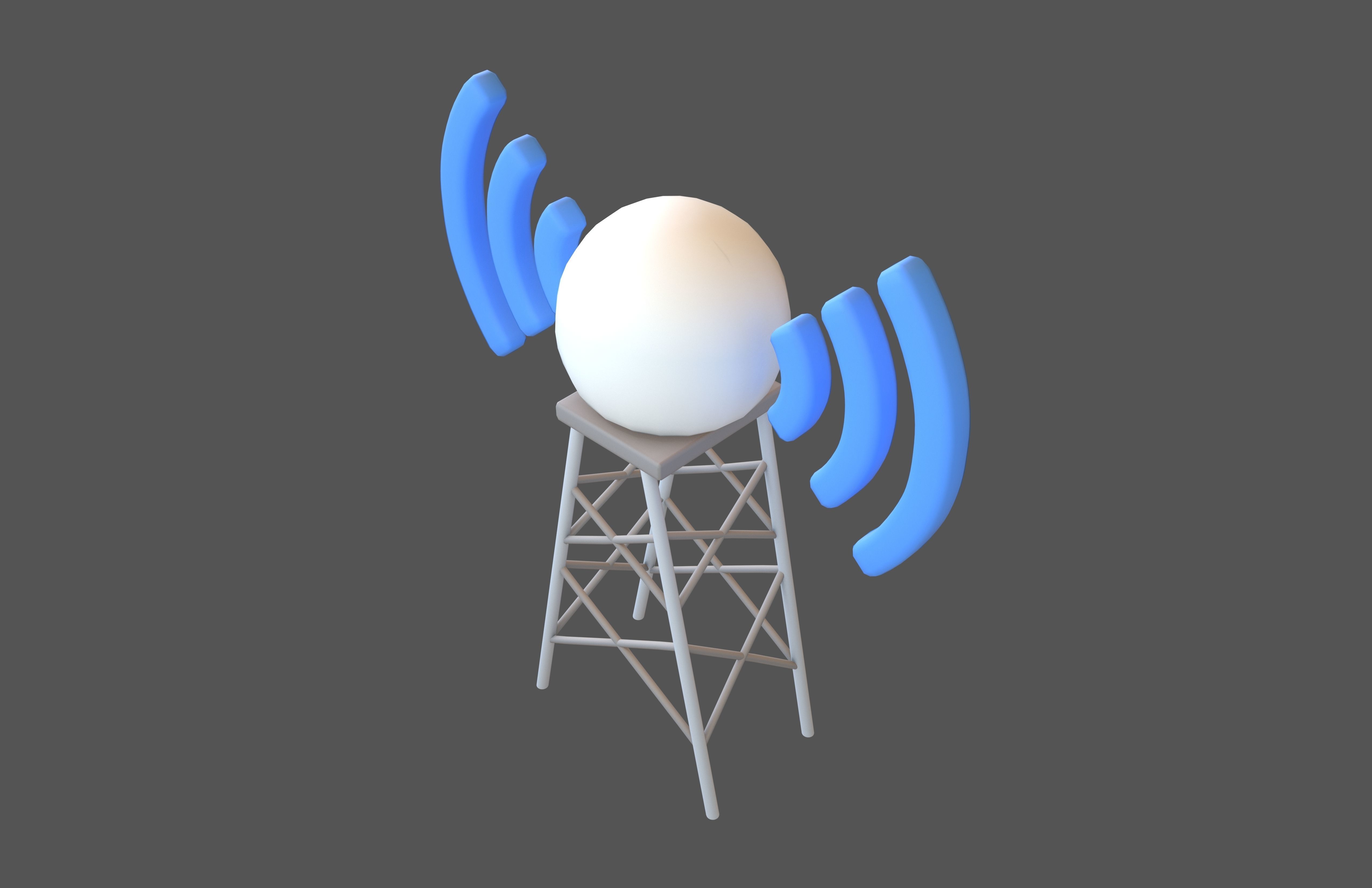 Signal Tower Icon v1 001 Low-poly 3D model_1
