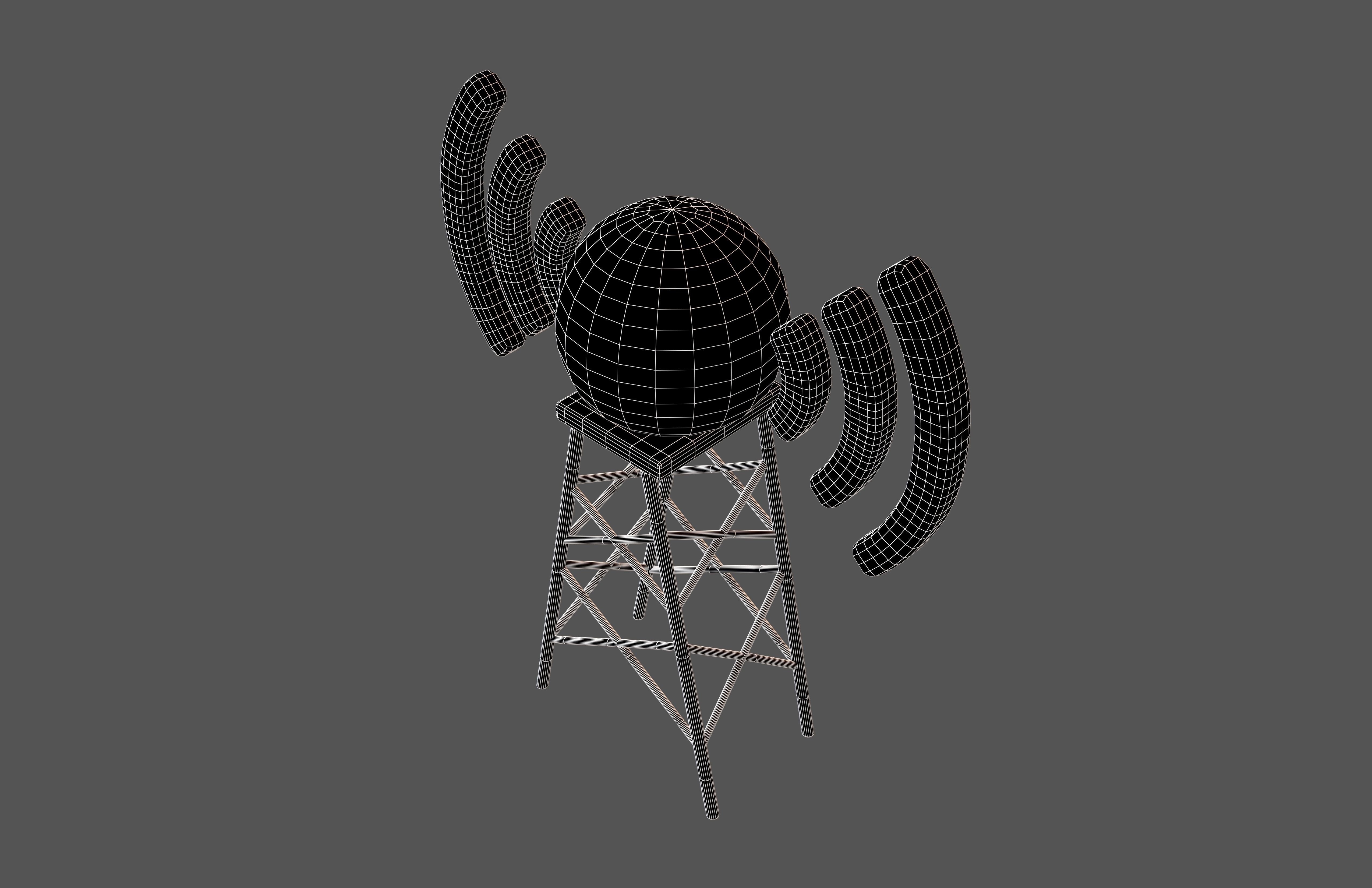 Signal Tower Icon v1 001 Low-poly 3D model_6