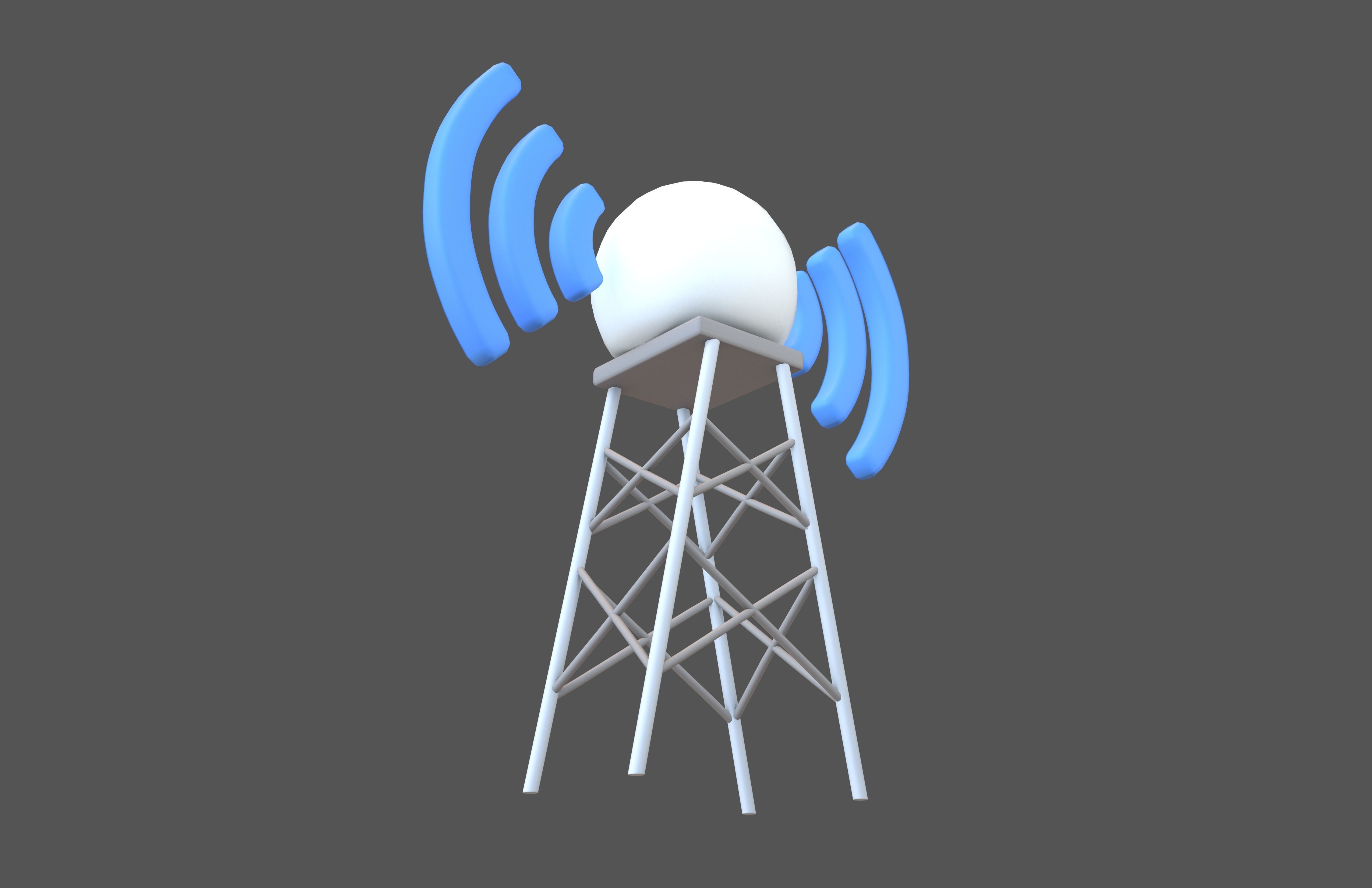 Signal Tower Icon v1 001 Low-poly 3D model_2