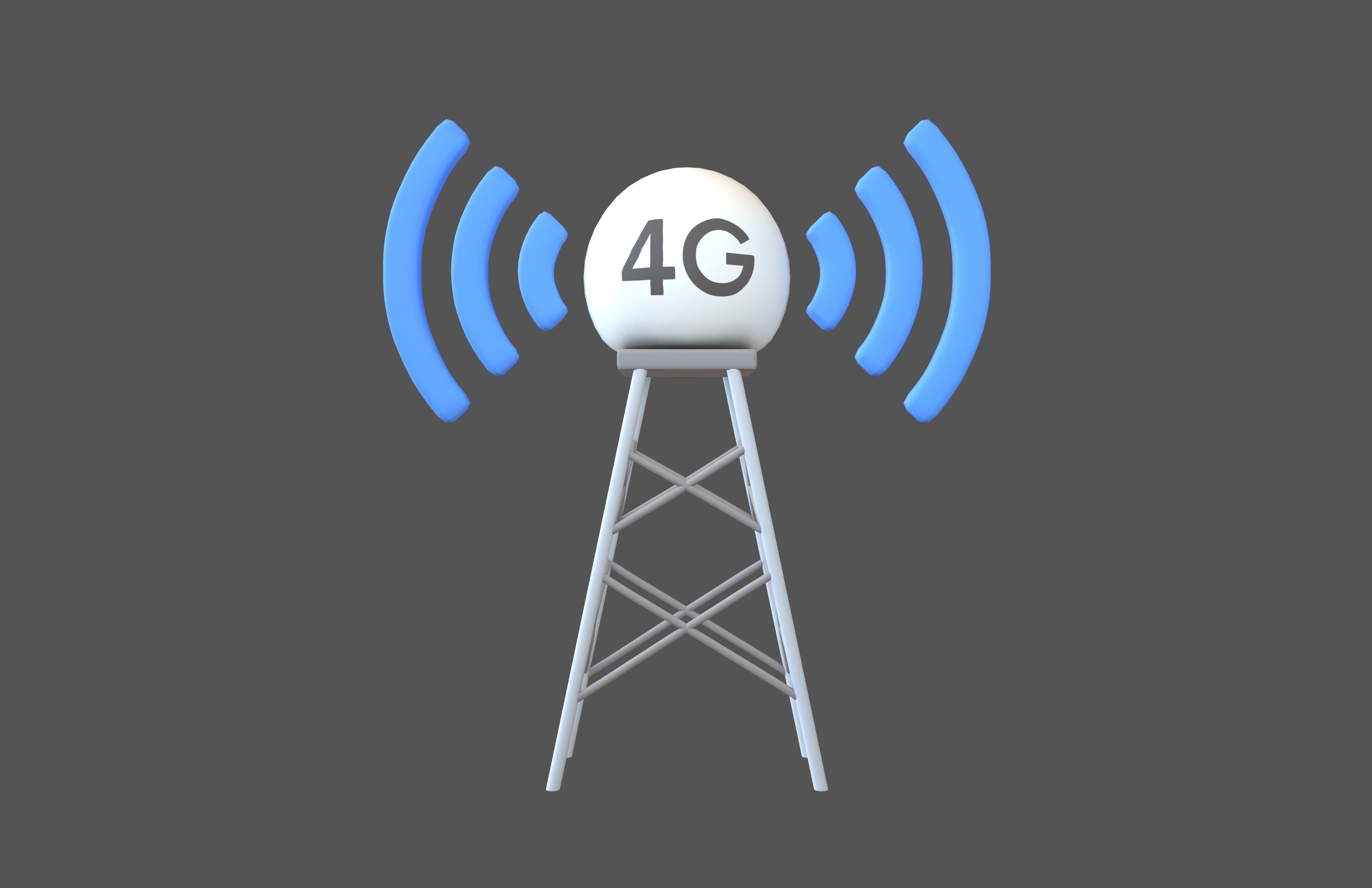 Signal Tower 4G Icon v1 001 Low-poly 3D model_1