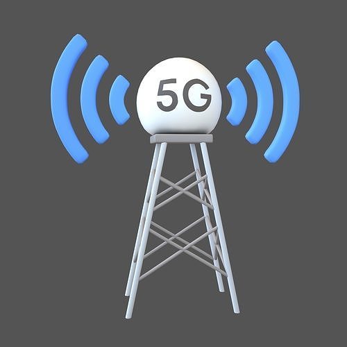 3D model Signal Tower 5G Icon v1 001 VR / AR / low-poly | CGTrader
