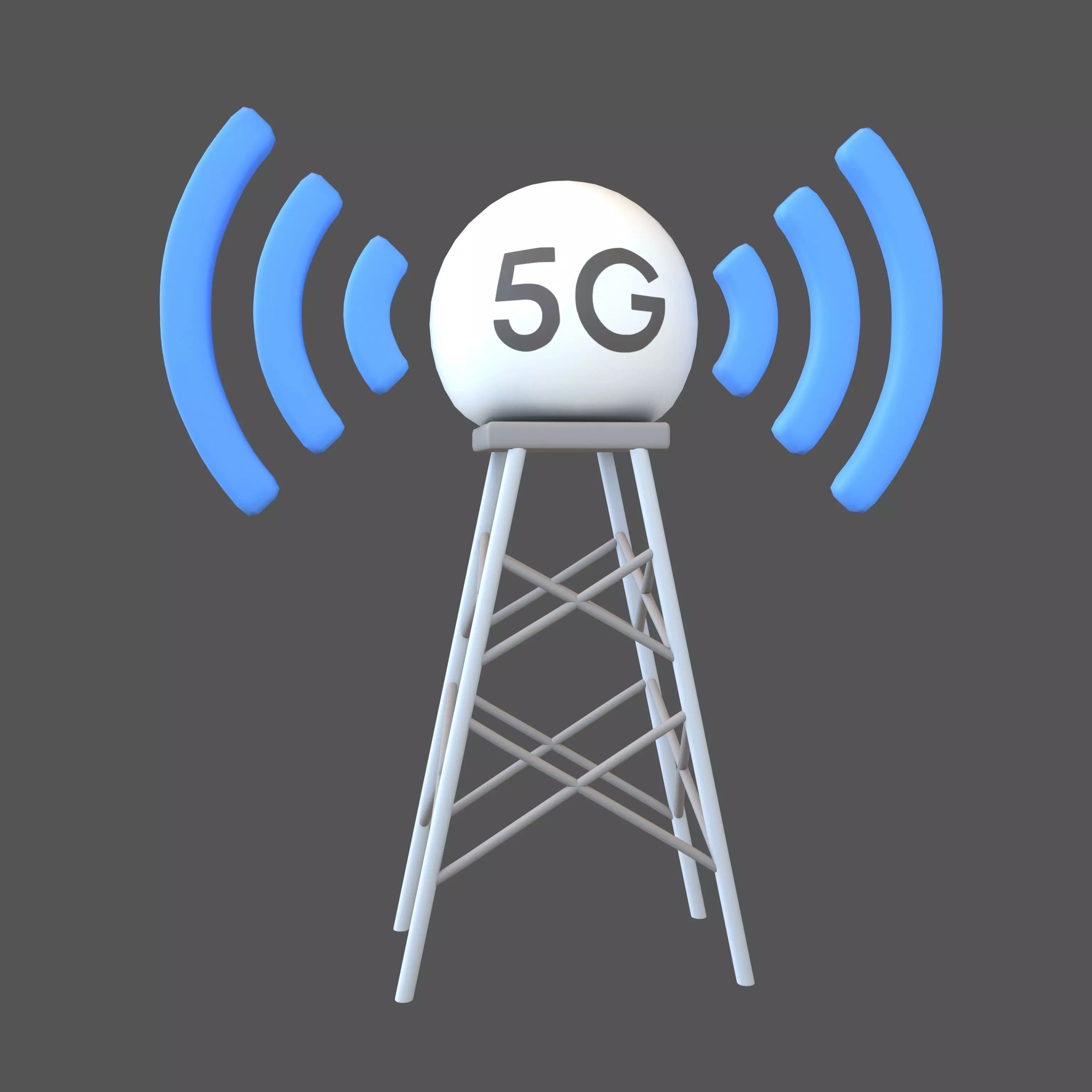 Signal Tower 5G Icon v1 001 Low-poly 3D model_0