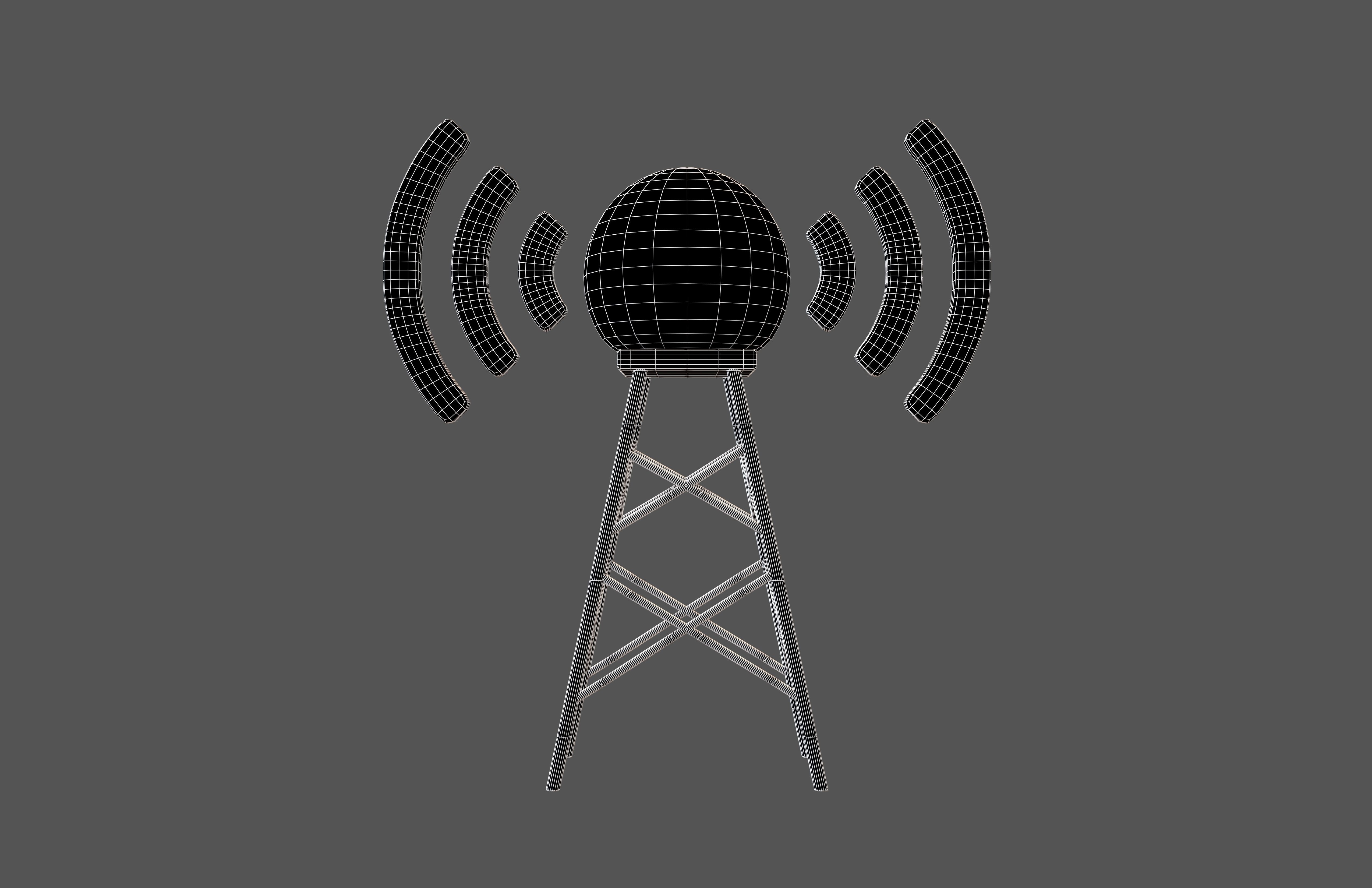 Signal Tower 5G Icon v1 001 Low-poly 3D model_5