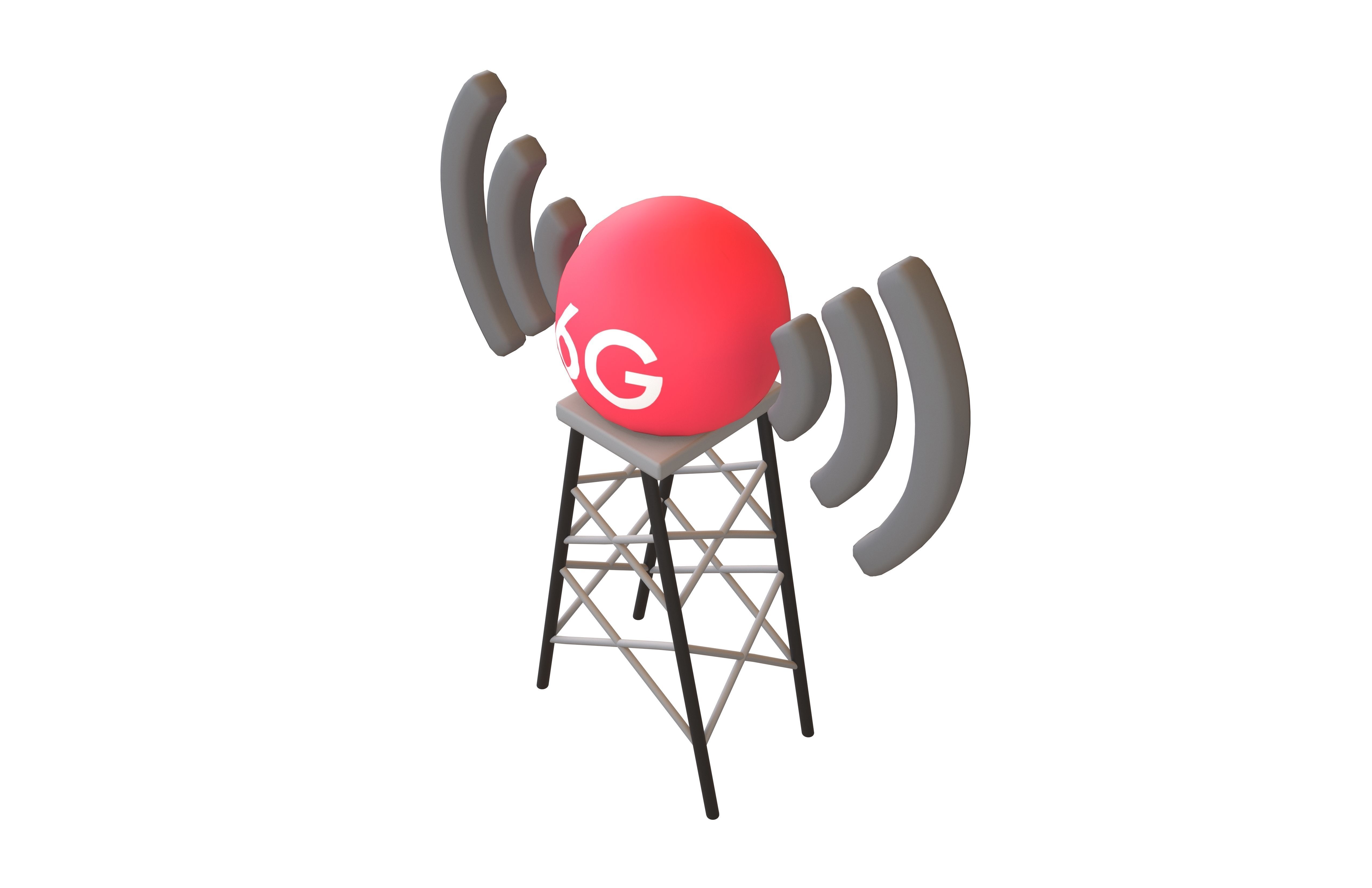 Signal Tower 6G Icon v1 002 Low-poly 3D model_2