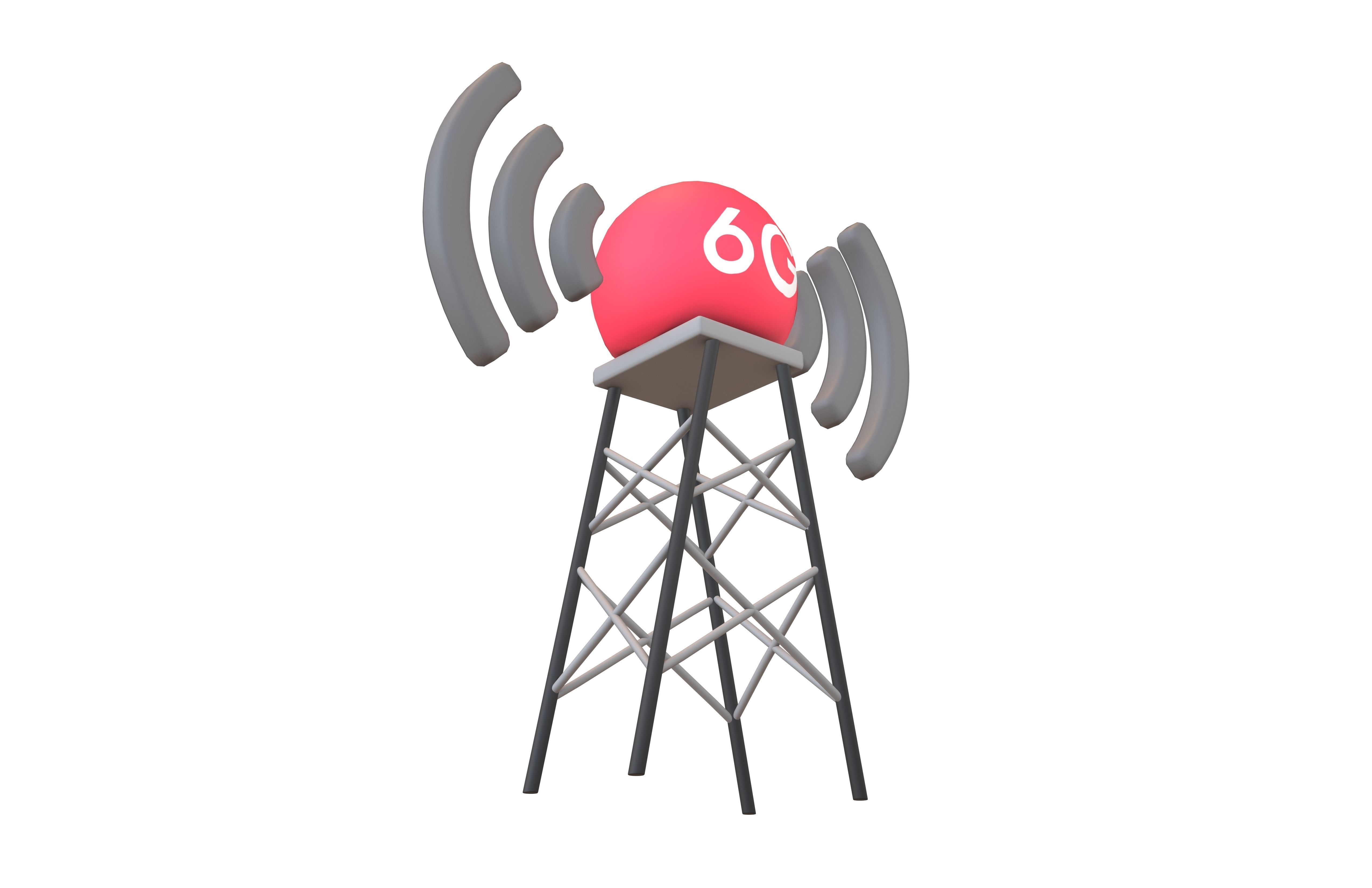 Signal Tower 6G Icon v1 002 Low-poly 3D model_3