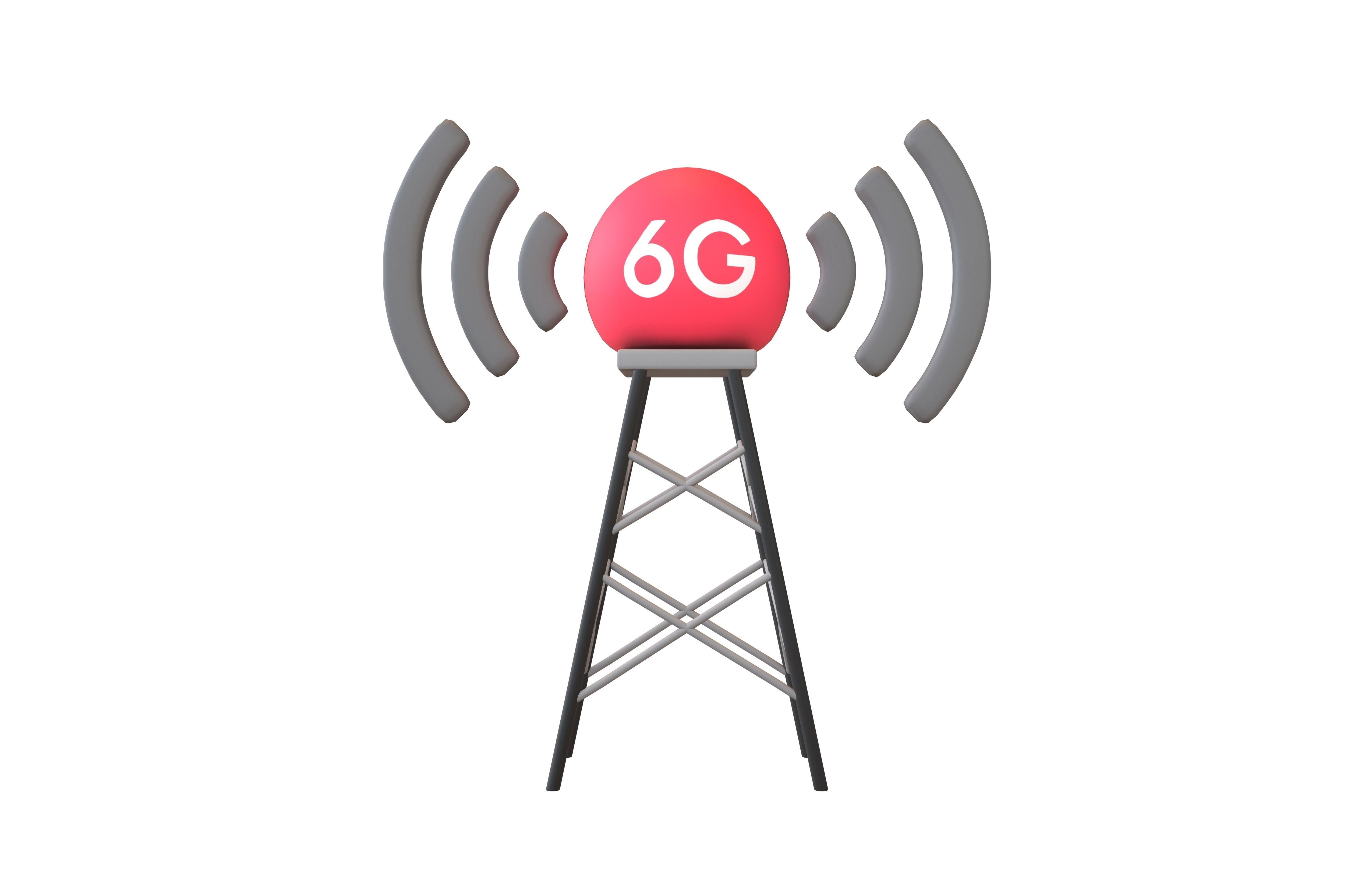 Signal Tower 6G Icon v1 002 Low-poly 3D model_1