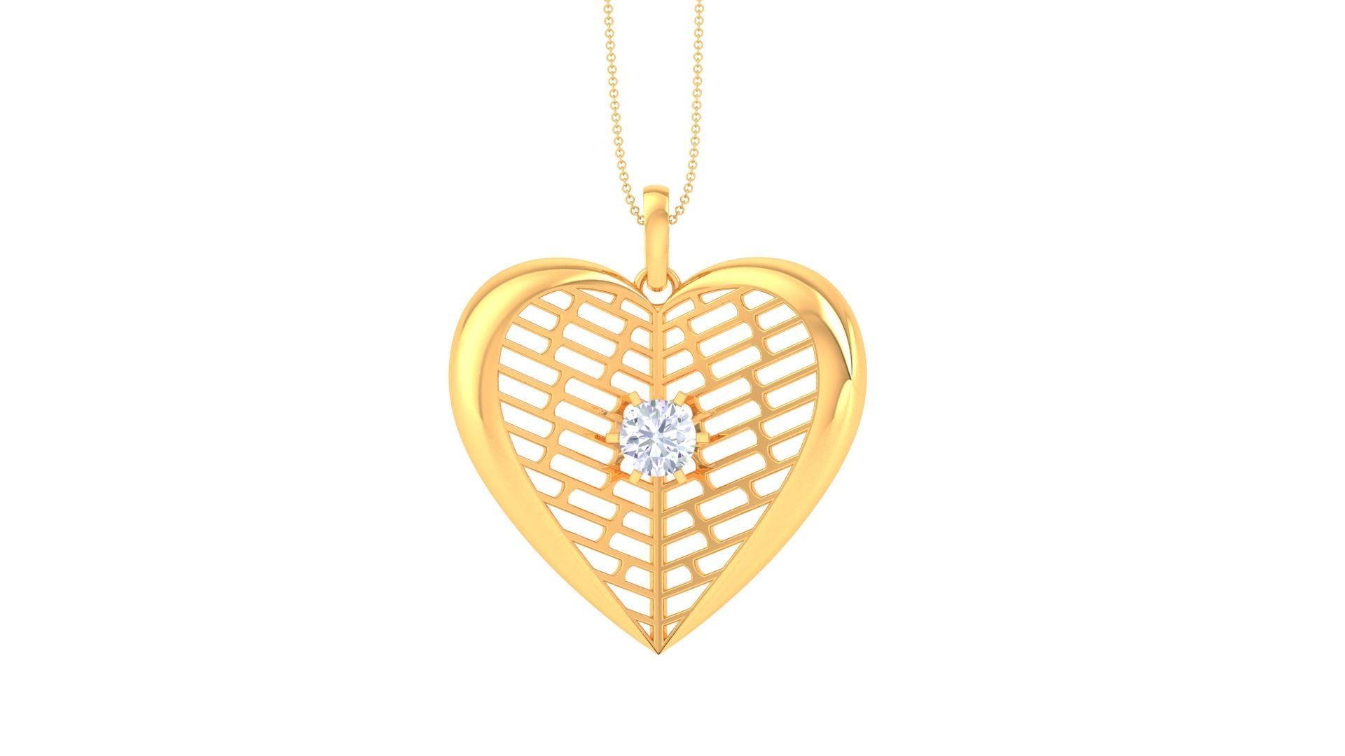 Ultra Vision Mesh Wire Women solitaire diamond  pendant 3dm stl 3D print model_8