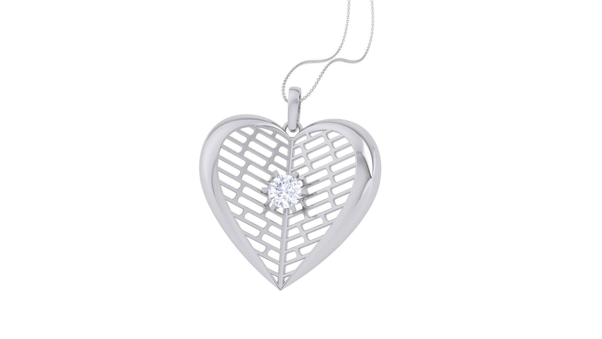 Ultra Vision Mesh Wire Women solitaire diamond  pendant 3dm stl 3D print model_4