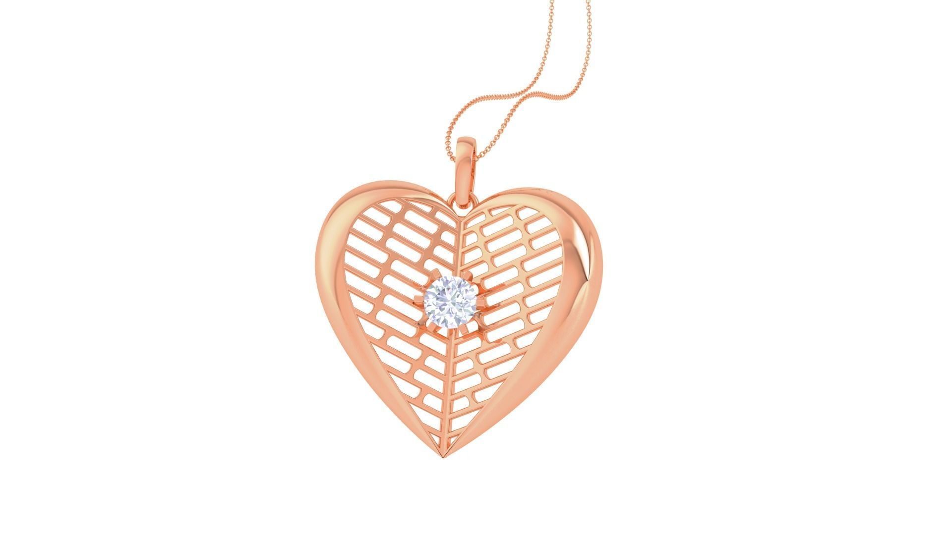 Ultra Vision Mesh Wire Women solitaire diamond  pendant 3dm stl 3D print model_6