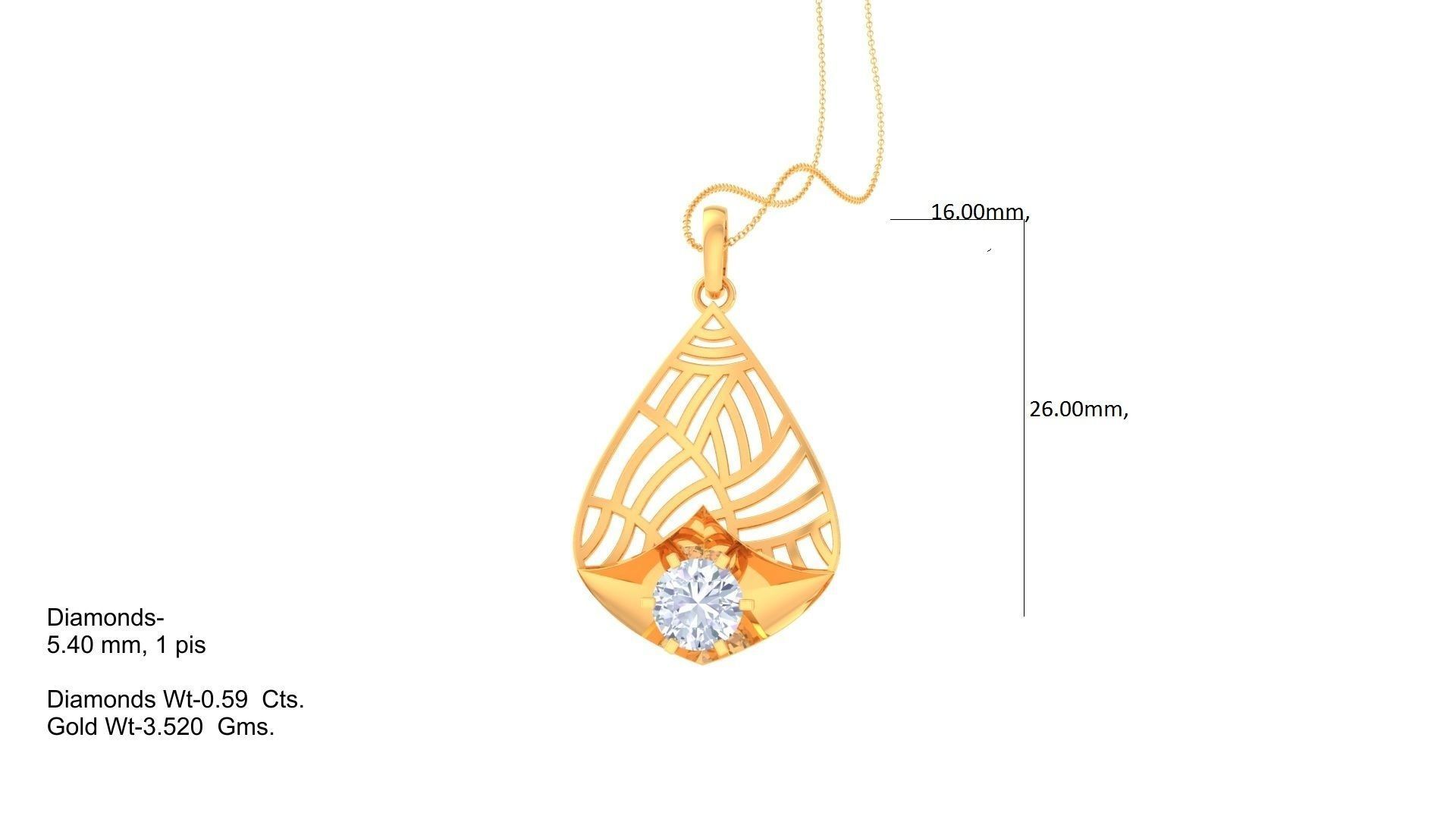 Ultra Vision Wire Mesh solitaire diamond pendant 3dm stl obj 3D print model_2