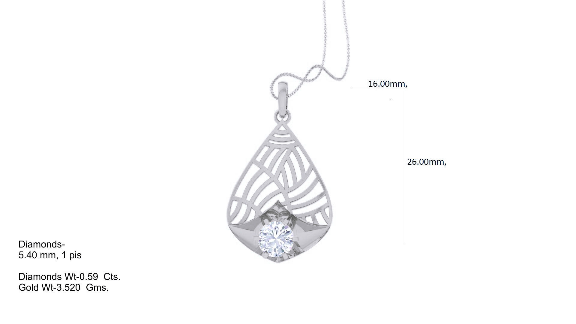 Ultra Vision Wire Mesh solitaire diamond pendant 3dm stl obj 3D print model_3