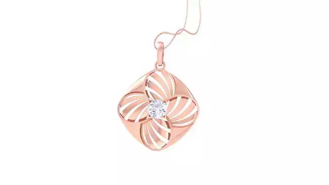 Women solitaire diamond mesh pendant 3dm stl obj gltf mtl 3mf  3D print model