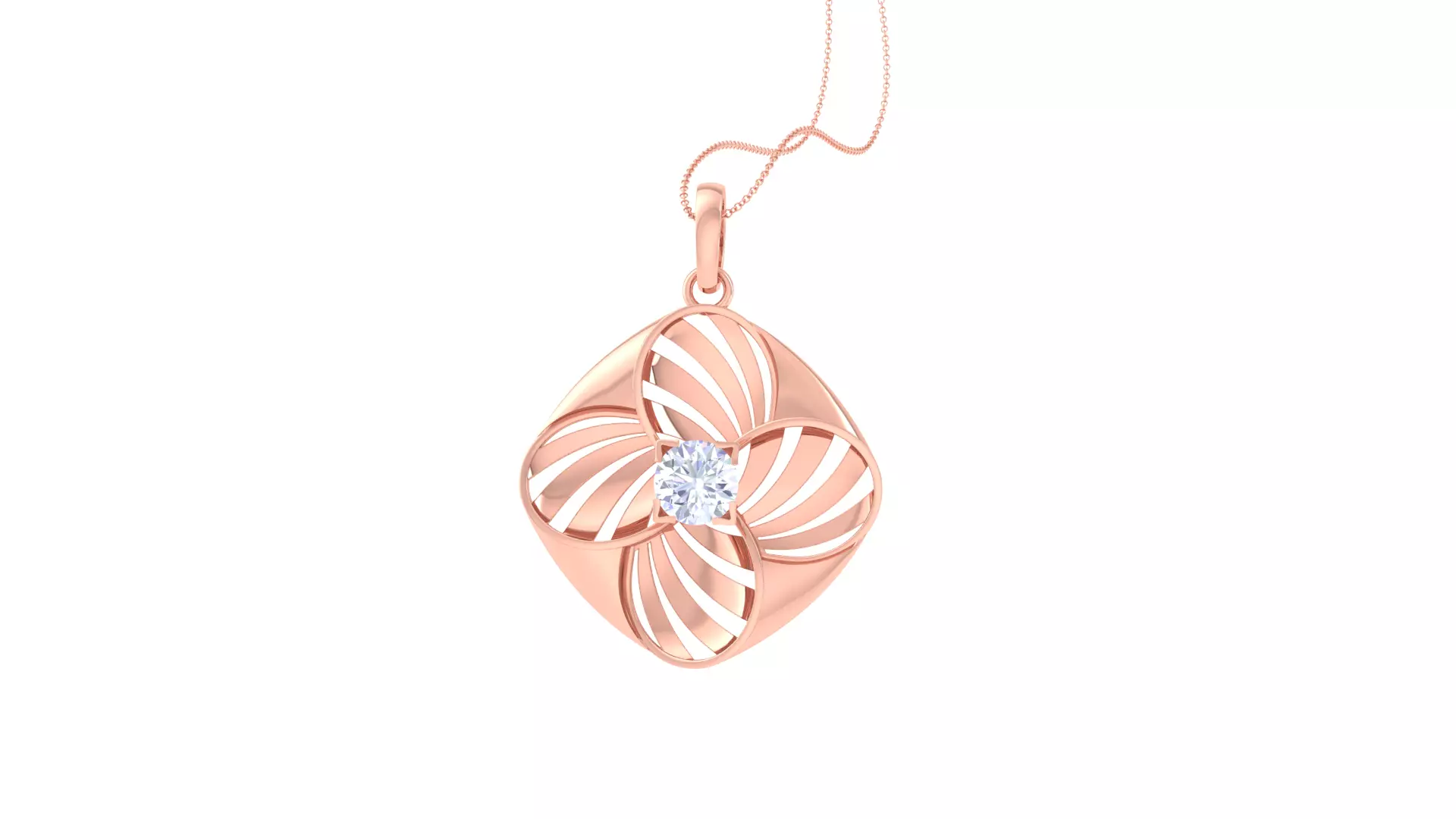 Women solitaire diamond mesh pendant 3dm stl obj gltf mtl 3mf  3D print model_0