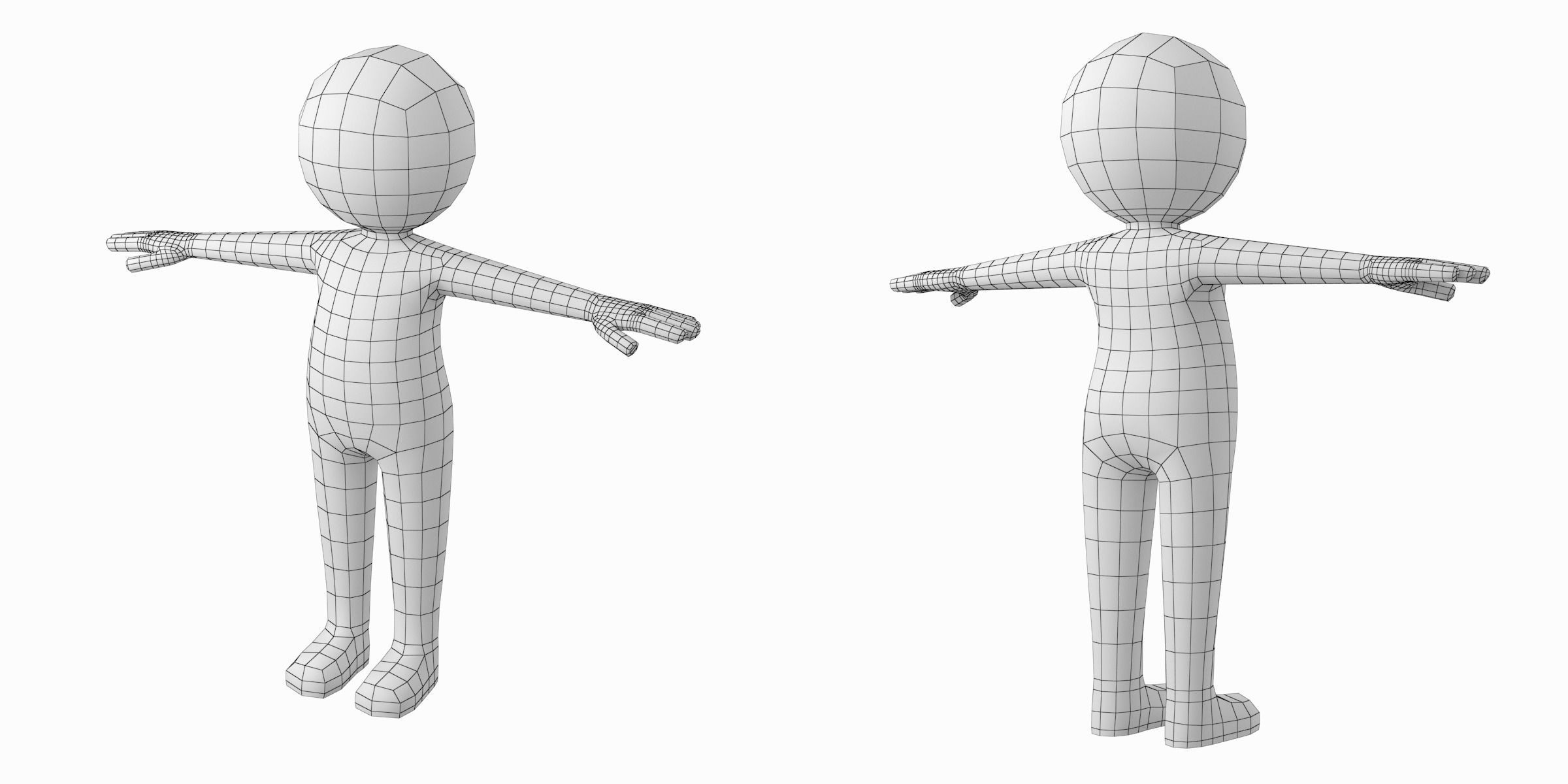Stylized Stickman in T-Pose Low-poly 3D model_2