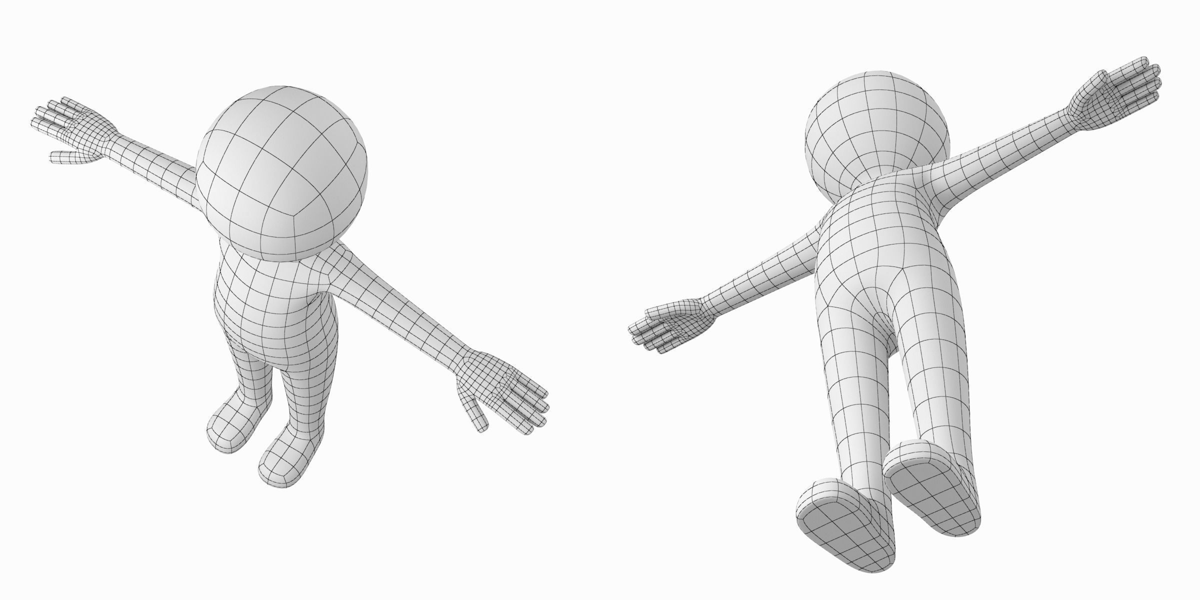 Stylized Stickman in T-Pose Low-poly 3D model_6