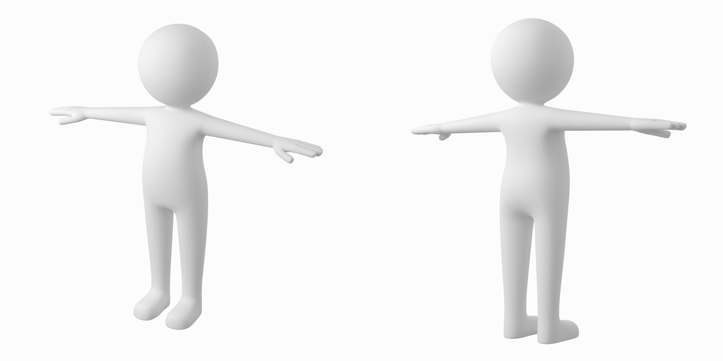 Stylized Stickman in T-Pose Low-poly 3D model_1