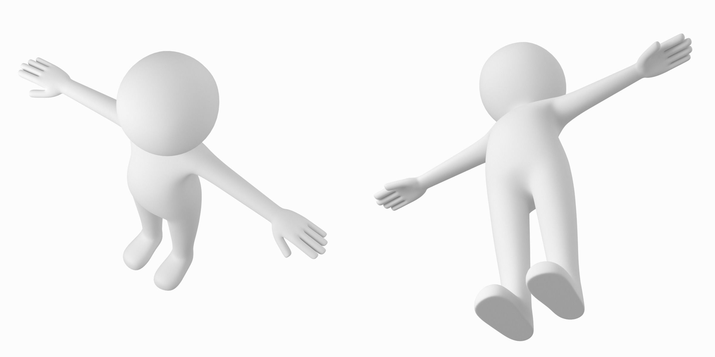 Stylized Stickman in T-Pose Low-poly 3D model_4