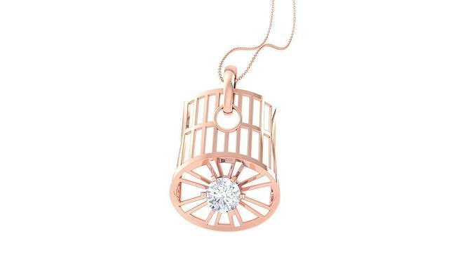 Ultra Vision Wire Mesh solitaire diamond pendant 3dm stl obj 3D print model