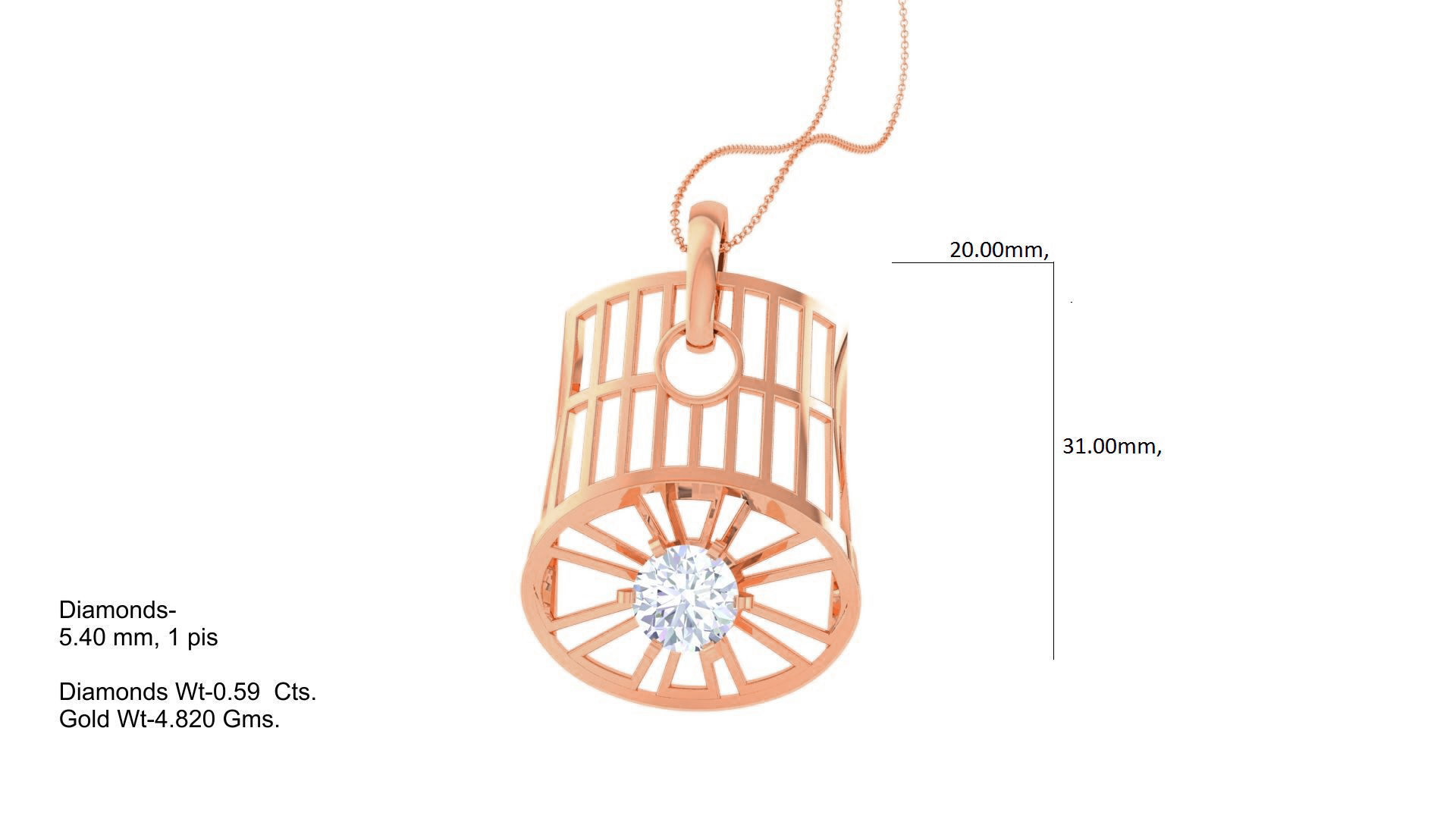 Ultra Vision Wire Mesh solitaire diamond pendant 3dm stl obj 3D print model_3