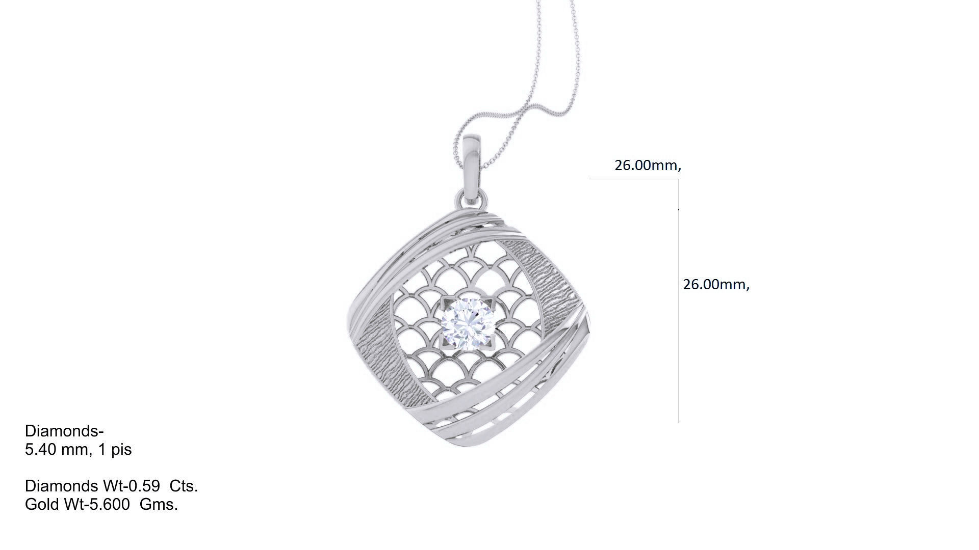 Ultra Vision Wire Mesh solitaire diamond pendant 3dm stl obj 3D print model_2