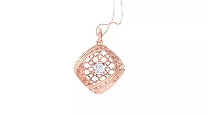 Ultra Vision Wire Mesh solitaire diamond pendant 3dm stl obj 3D print model