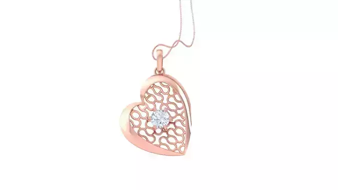 Ultra Vision Heart Love valentine wire mesh solitaire pendant 3D print model
