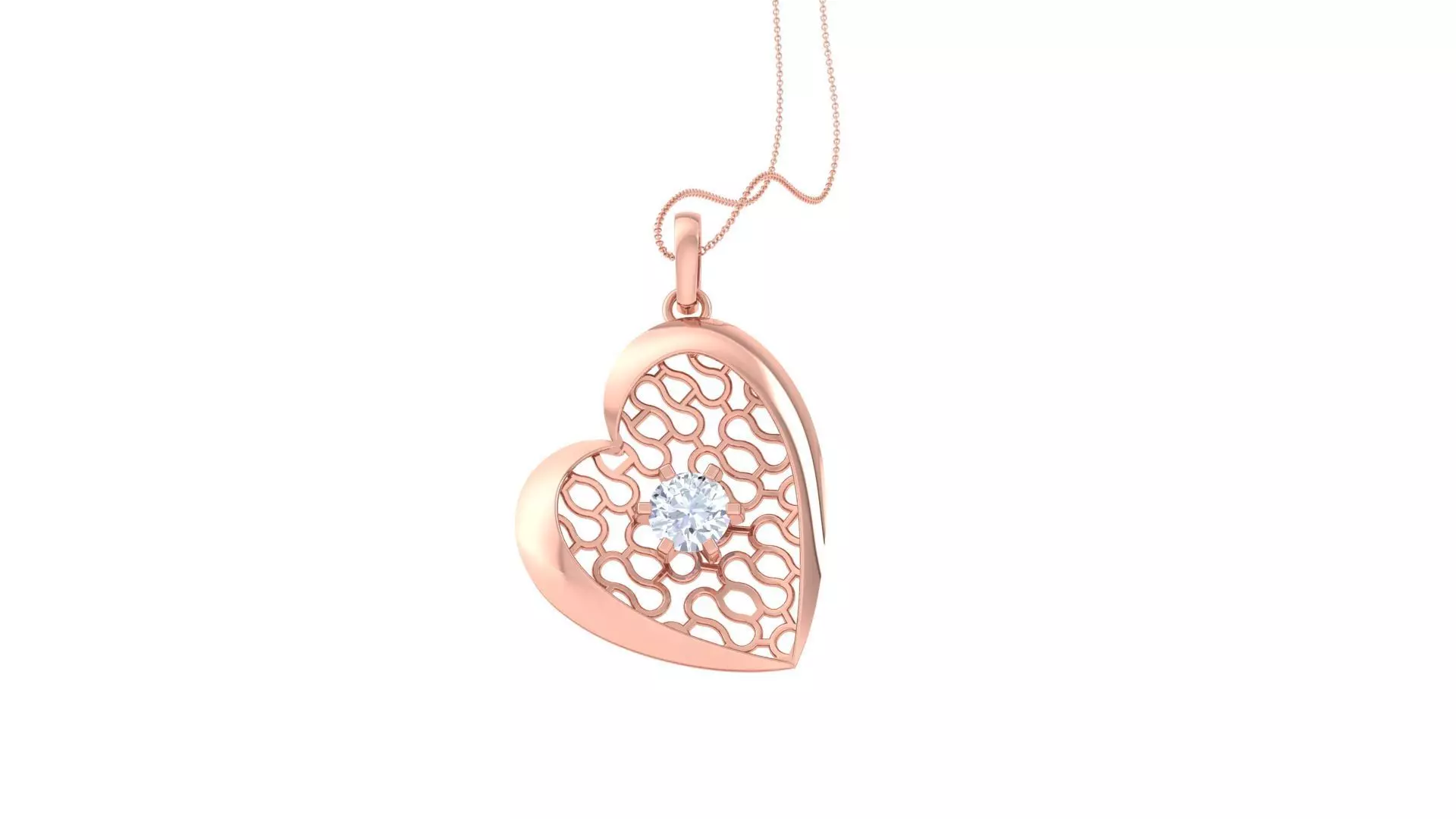 Ultra Vision Heart Love valentine wire mesh solitaire pendant 3D print model_0