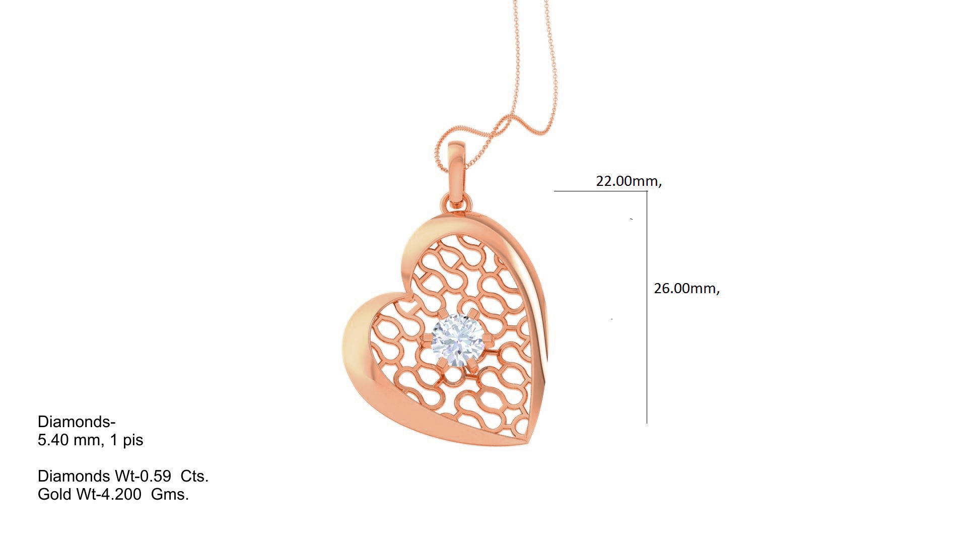 Ultra Vision Heart Love valentine wire mesh solitaire pendant 3D print model_3