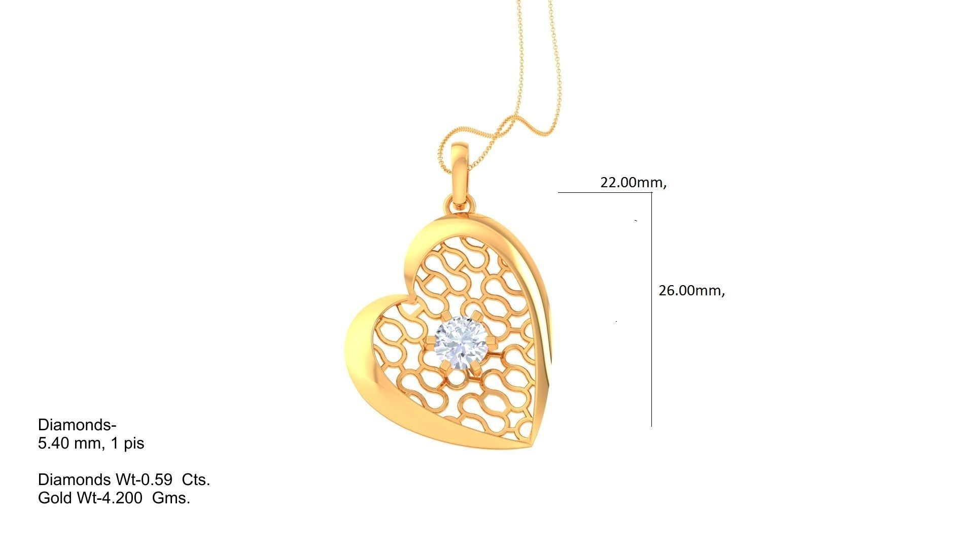 Ultra Vision Heart Love valentine wire mesh solitaire pendant 3D print model_1
