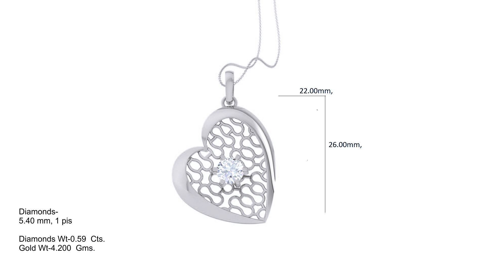 Ultra Vision Heart Love valentine wire mesh solitaire pendant 3D print model_2
