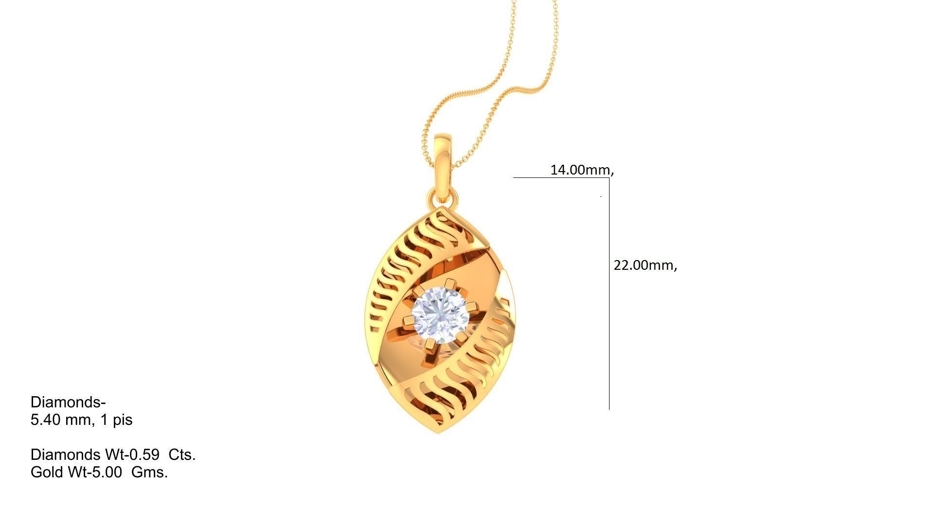 Third Eye Wire Mesh solitaire diamond pendant 3dm stl obj 3D print model_2