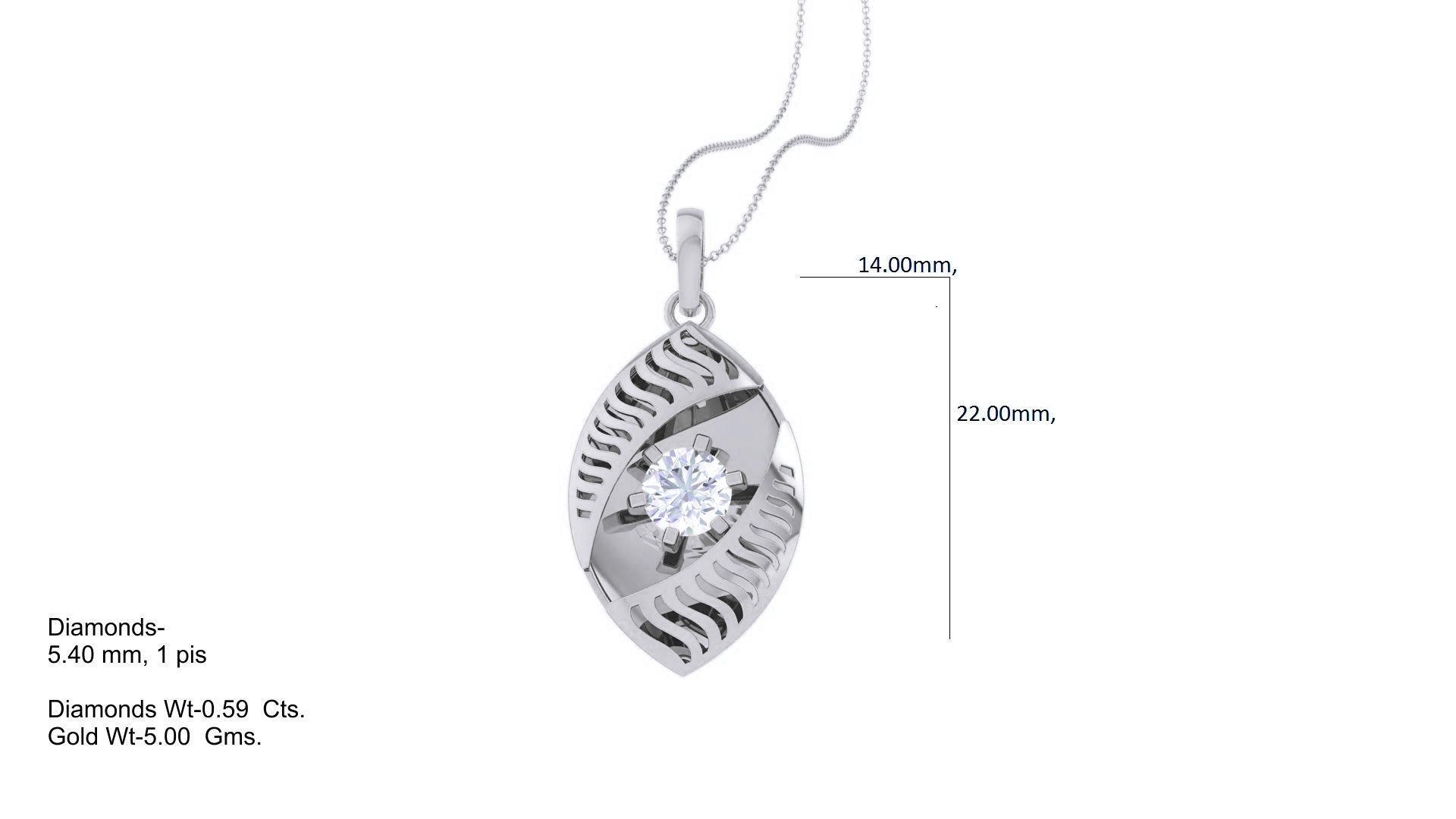 Third Eye Wire Mesh solitaire diamond pendant 3dm stl obj 3D print model_1