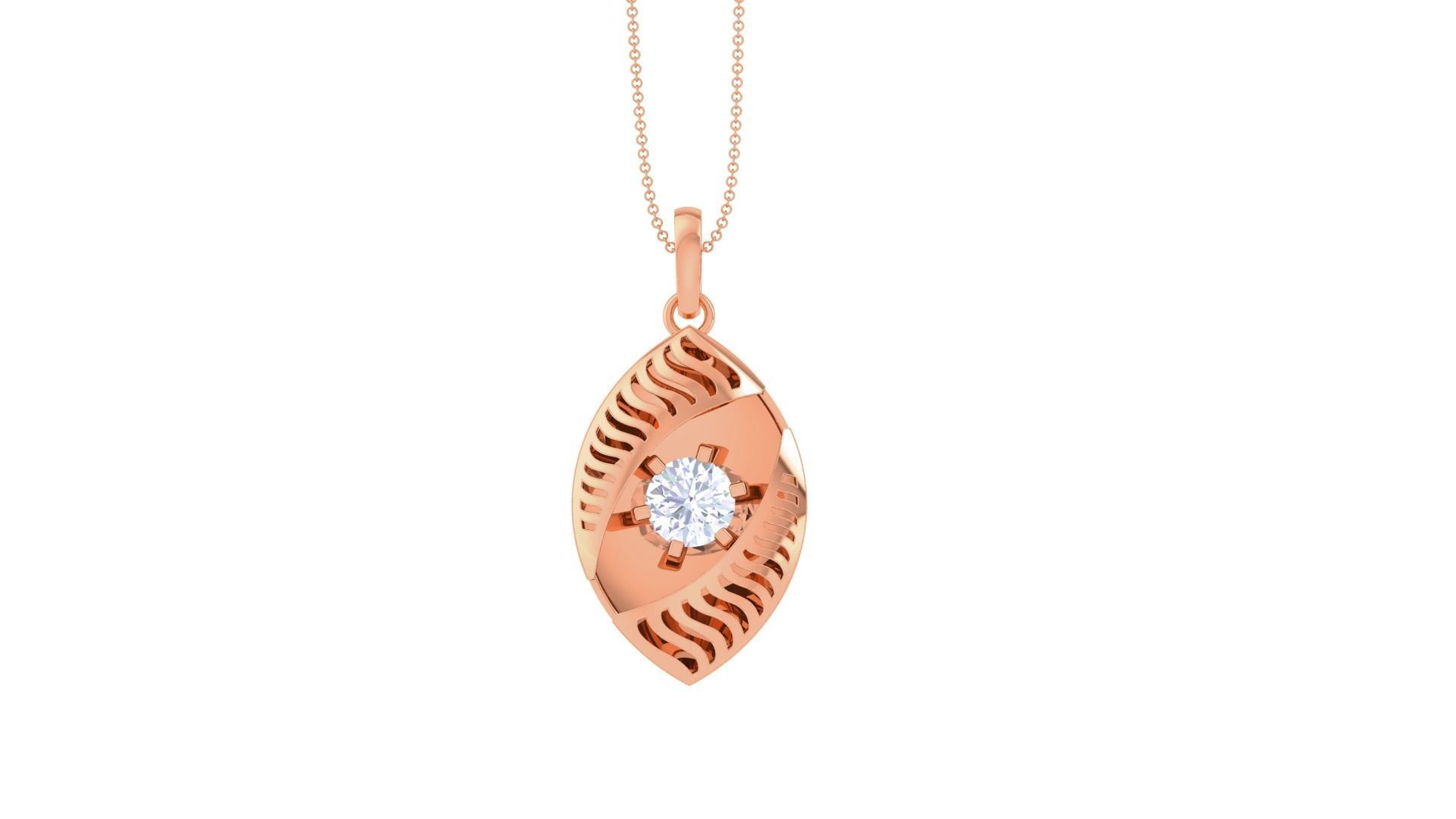 Third Eye Wire Mesh solitaire diamond pendant 3dm stl obj 3D print model_8