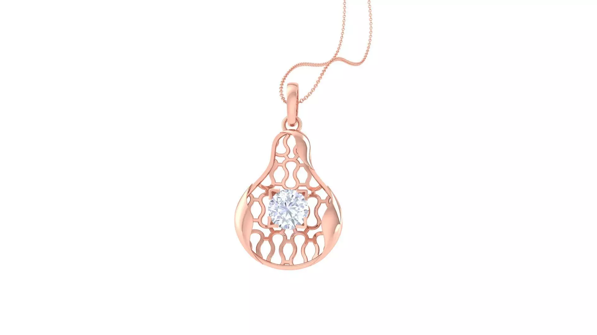 Ultra Vision Wire Mesh solitaire diamond pendant 3dm stl obj 3D print model_0