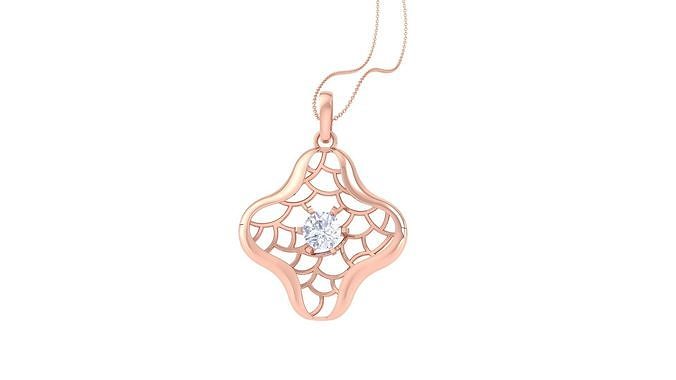Ultra Vision Wire Mesh solitaire diamond pendant 3dm stl obj  3D print model