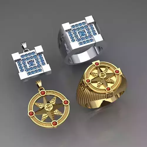 2 Ring and 2 Pendant