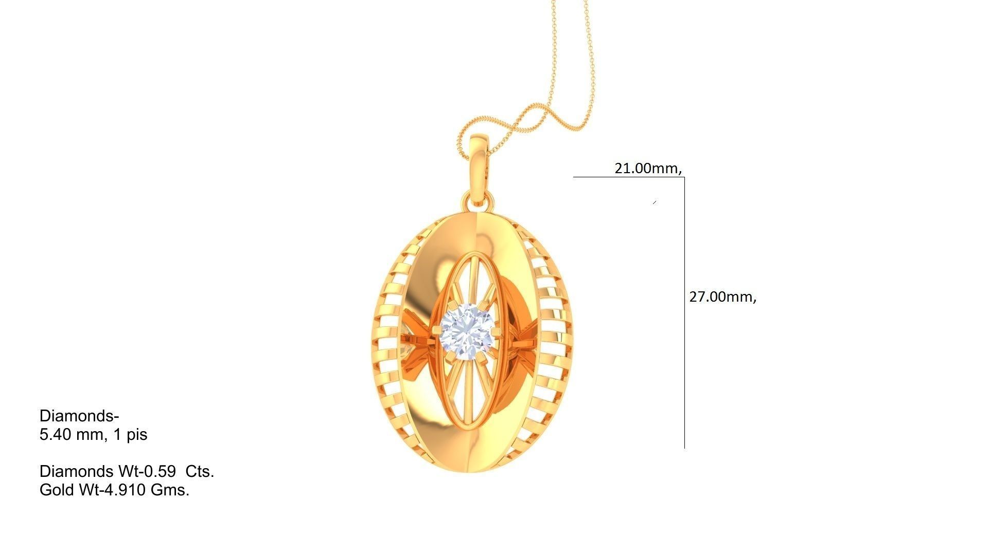 Third Eye Wire Mesh solitaire diamond pendant 3dm stl obj 3D print model_1