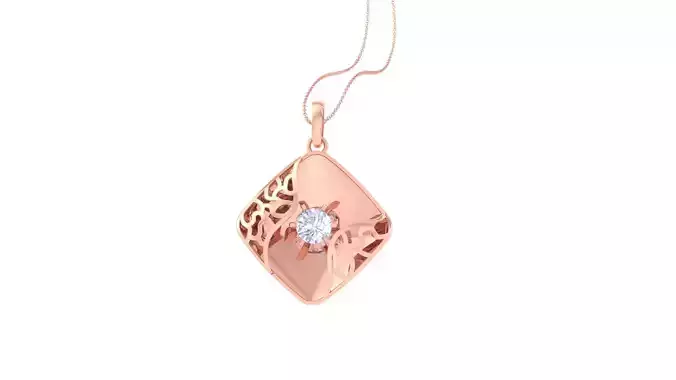 Mesh Wire Women solitaire diamond pendant 3dm stl obj gltf mtl 3D print model